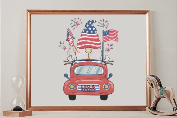 4th of July Gnome Flag: A Festive Addition for Seasonal Embroidery Collections