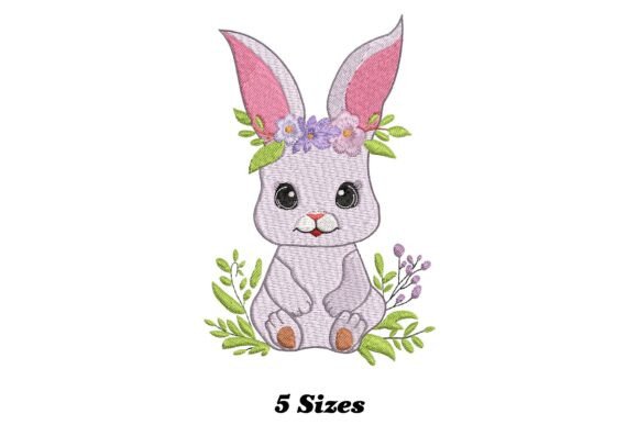Adorable Floral Rabbit: A Seasonal Embroidery Gem