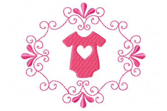 Baby Clothes in Frame: A Charming Embroidery Design for Craft Markets