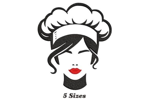 Beautiful Female Chef Face Embroidery Design Review