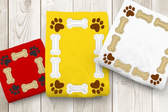 Charming Dog Bone and Paw Frame Applique for Craft Fair Success