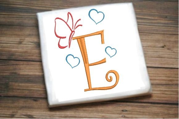 E Letter Love Butterfly Monogram Review for Seasonal Embroidery