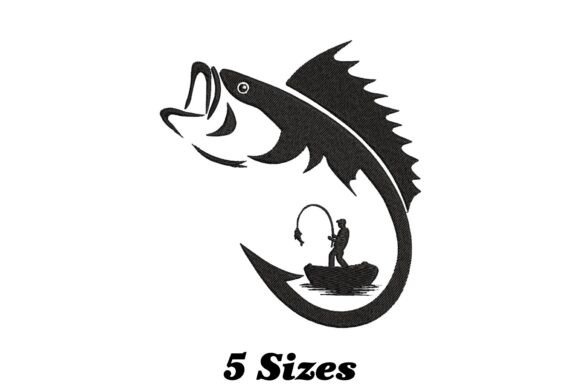 Fishing Hook Fisherman: A Charming Embroidery Design for Personalized Gifts