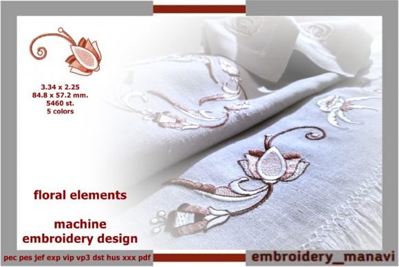 Floral Elements: A Practical Embroidery Design for Small Business Branding