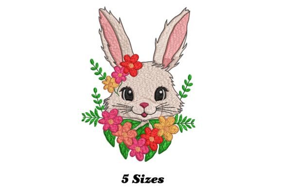 Floral Rabbit Head: A Seasonal Embroidery Gem