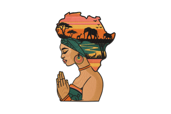 Review: Afro Girl in Turban Embroidery Design